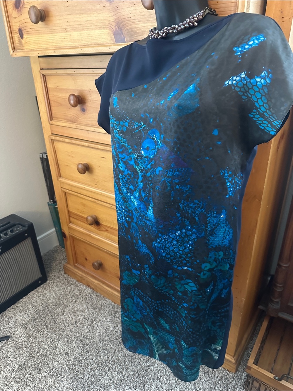 CROP by David Peck one of kind silk dress orig. $585